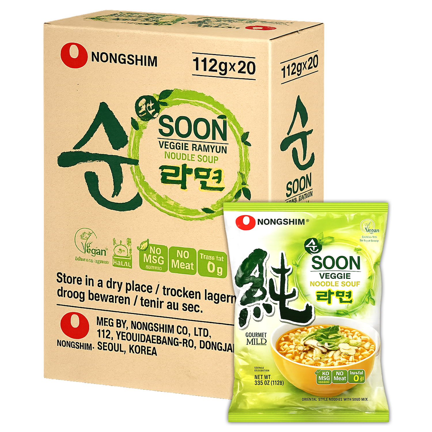 Nongshim Soon Veggie Ramyun BOX, 20x112g